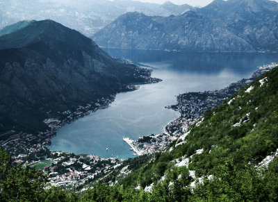 Kotor Bay from serpentine road near Njegusi