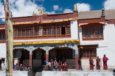 Waiting for the monastery festival to begin