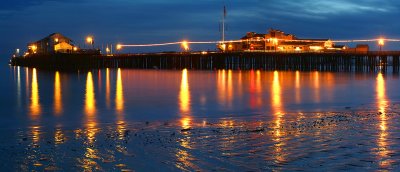 Santa Barbara - Nightime Wharf Reflection