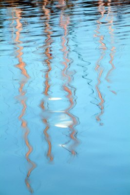 Santa Barbara Harbor - Mast Reflection