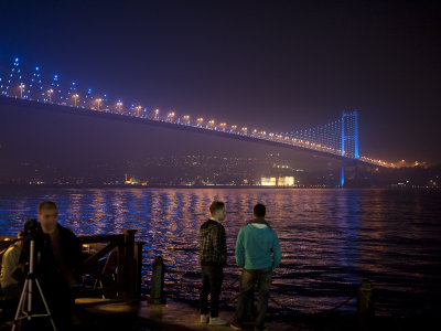 Bosphorus bridge in blue