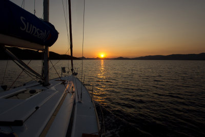 Sunset over Pelejesac peninsula