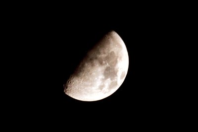 The Moon (waxing gibbous)  - 1:00 am Monday 14th March 2011