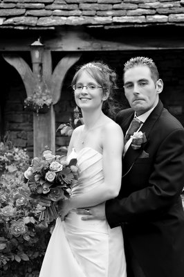 Bride and Groom in Black and White