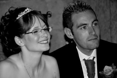 The Bride and Groom in Black and White