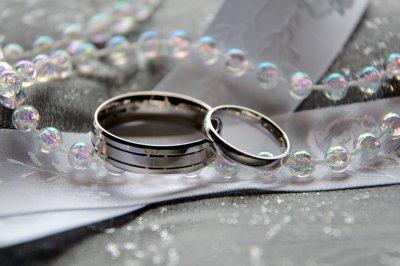 Silver Wedding Rings with Beads