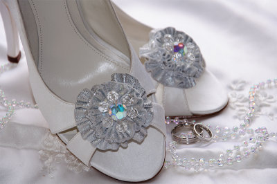 Wedding Shoes & Silver Wedding Rings