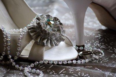 Wedding Shoes & Silver Wedding Rings