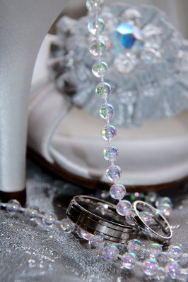 Silver Wedding Rings with Beads & Wedding Shoes