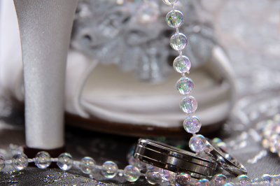 Silver Wedding Rings with Beads & Wedding Shoes