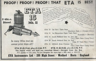 ETA Advertisement, Aeromodeller, 1963