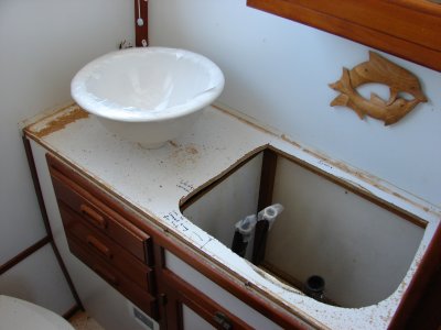 Cutout for new vanity bowl
