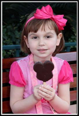 Kylie with her Mickey ice cream!