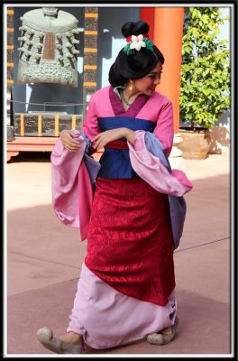 Mulan passes by and says hello!