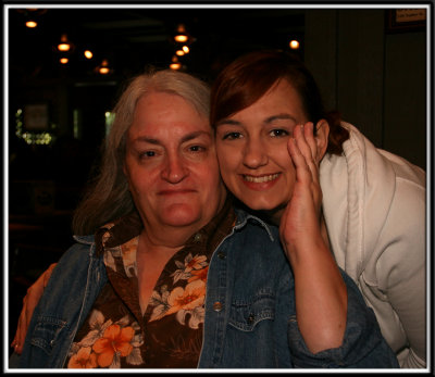 My very awesome Aunt Patti and me at Cracker Barrel.