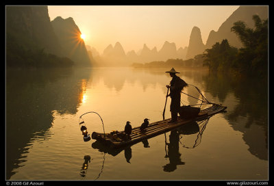 Li River Cormorant Fisherman at Sunrise