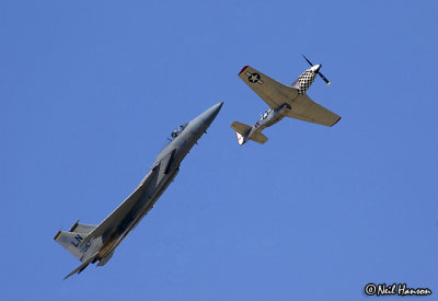 McDonnell Douglas F-15C Eagle with North American P-51 Mustang