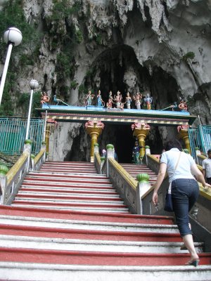 Stairs up to caves