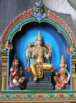 Hindu deities inside caves