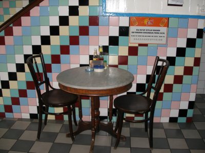Tiled wall, cafe, Chinatown