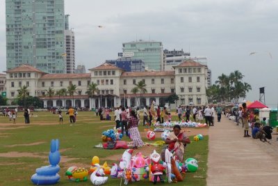 Galle Face in the evening - a popular gathering place