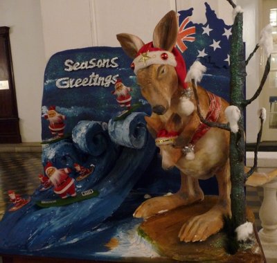 Australian-themed Christmas tableau, Galle Face Hotel