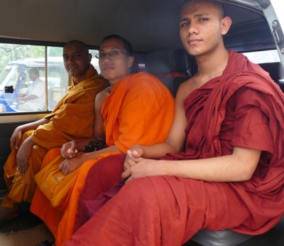 Monks in van