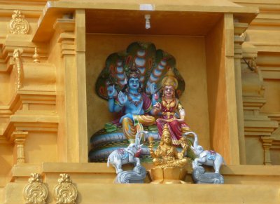 Hindu deities on new temple a few kilometres north of town