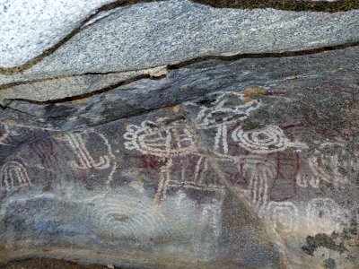 The petroglyphs at the Indian Cave Drawings