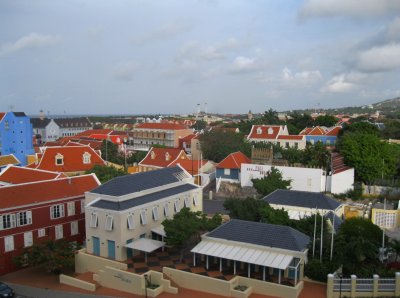 Colourful buildings on the port side