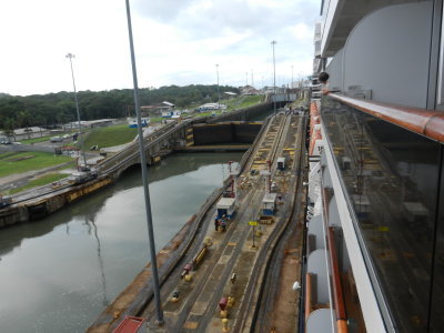 We have been raised to the level of the second lock now & are good to go into the next lock