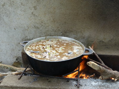 The soup is  simmering now - almost done!