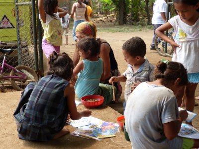 The kid's packs were a really big hit - many of them put their soup down & put the puzzle together, or coloured