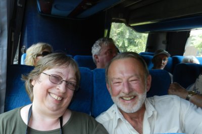 Jim and Lynda on the bus