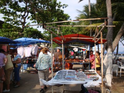 There was a very colourful market alongside the beach