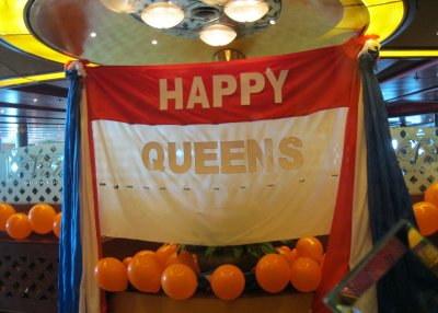 The ship was celebrating the Dutch holiday - Queens day today