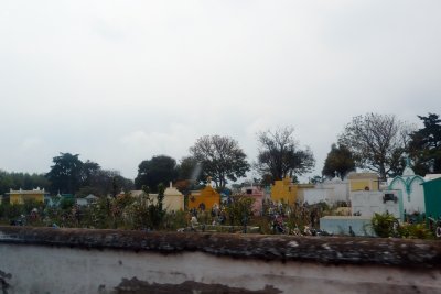 A colourful above-ground cemetery