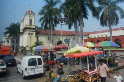 Hildago park, Tapachula's central square, with the Parroquia de San Augustin in the background 