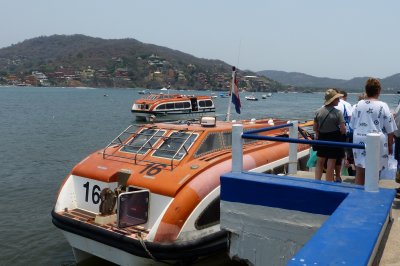 Boarding the tender at last