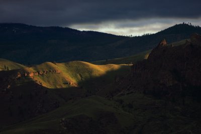 Light and shadow on Wenatchee hills USA