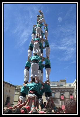 Castillo de 7 con aguja de los Xiquets de Valls - Human tower with 7 layers