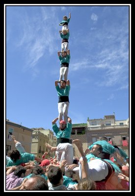 Torre de seis Xiquets de Valls - Single human tower of six