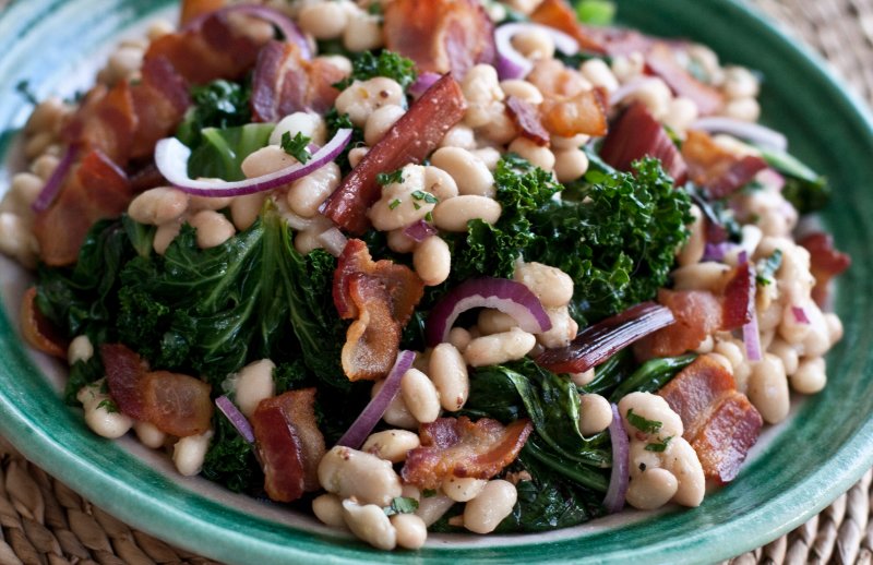 Warm Beans and Greens Salad