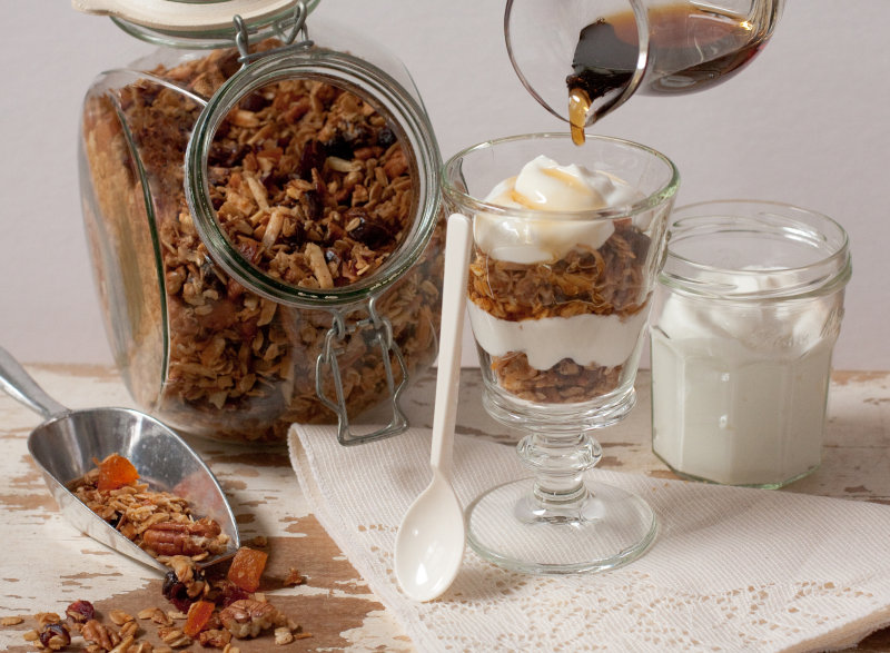 Maple Granola with Fruits and Nuts