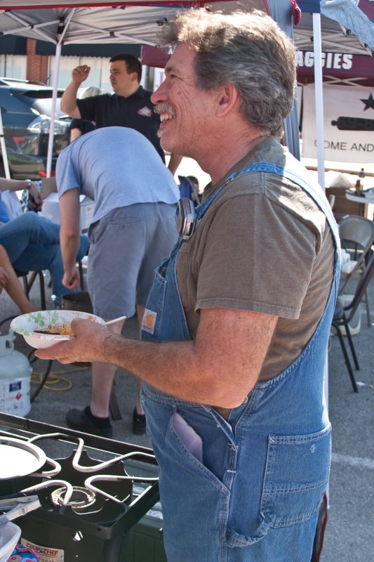 Happy man with a bowl of chili!