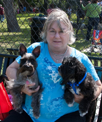 Happiness is an armful of dogs...