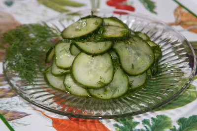 Sweet and Sour Cucumbers with Fresh Dill