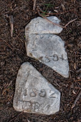 Remnants of a tombstone