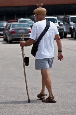 Hiking stick... got it!  Man purse... got it!  Mug... got it!
