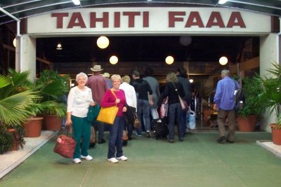 Arriving at the airport in Papeete